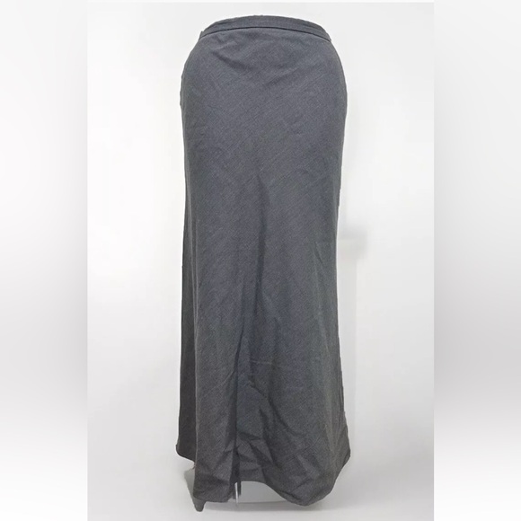 VTG Lauren Ralph Lauren Gray Wool Maxi Skirt Sz 14 Dark Preppy - Picture 1 of 12